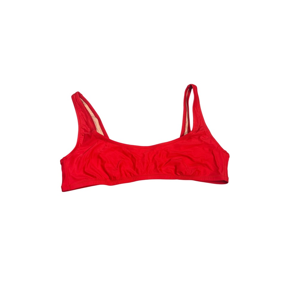 J. Crew Red Sporty Scoop Neck Bikini Swim Top Size XXL